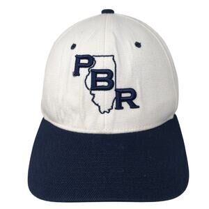 PBR Fitted Hat White Medium Embroidered Colorblock Kennedy Athletic